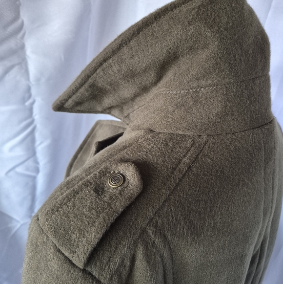 Jessica Simpson Double Breasted Military Style Green Pea Coat Womens Sz XL - Picture 6 of 16
